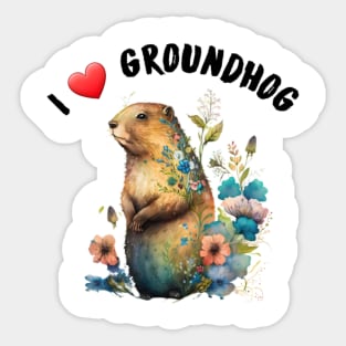 I love groundhog Sticker